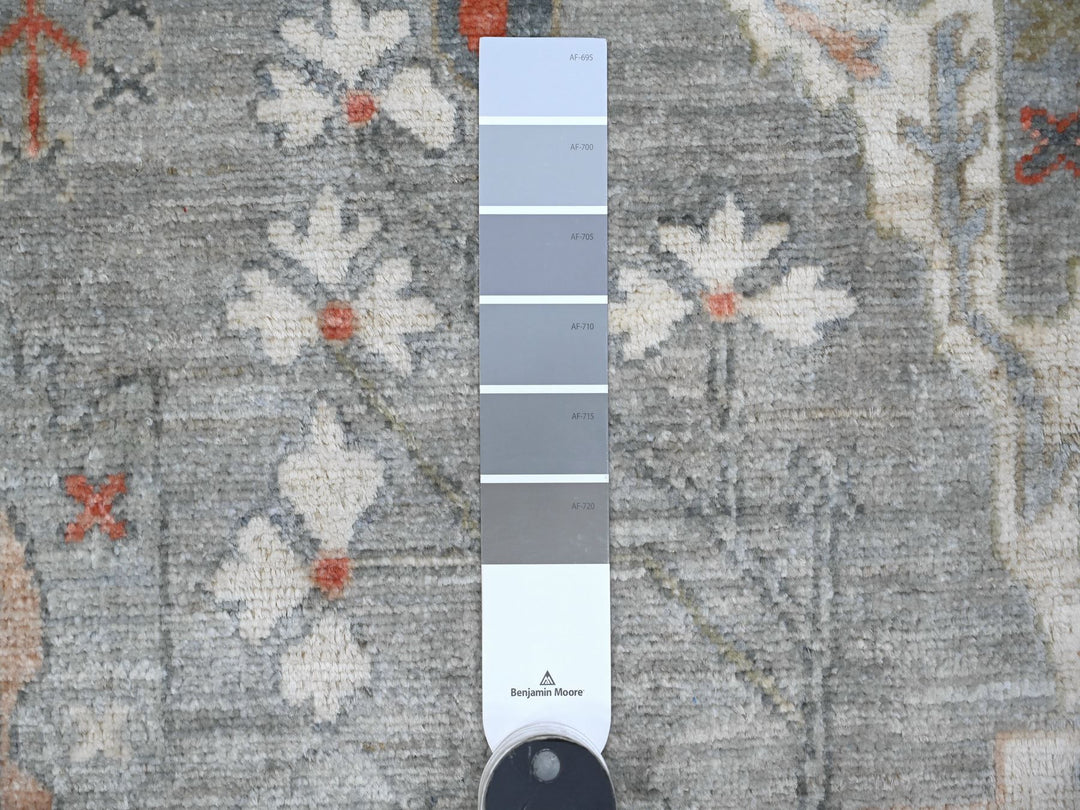 9'2" x 12'0" New Hand Knotted Grey Wool Rectangle Oriental Rug - MOA10288955
