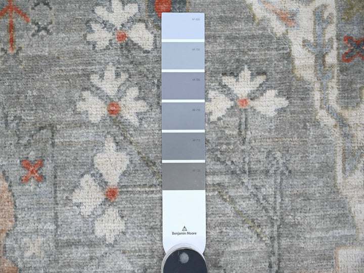 9'2" x 12'0" New Hand Knotted Grey Wool Rectangle Oriental Rug - MOA10288955