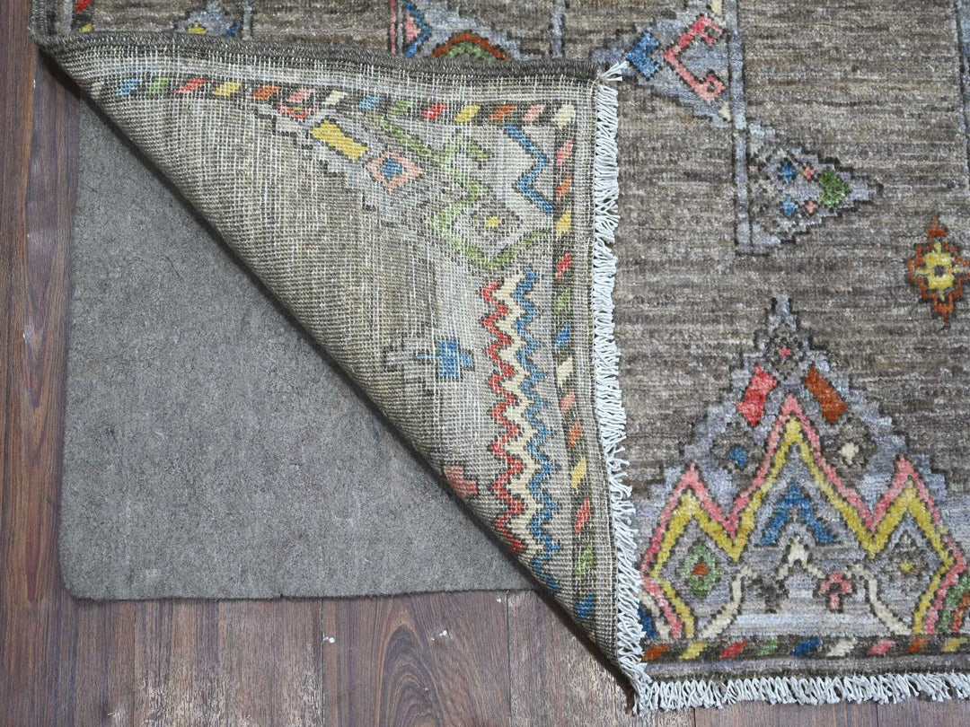 8'2" x 9'8" New Hand Knotted Grey Wool Rectangle Oriental Rug - MOA10288957
