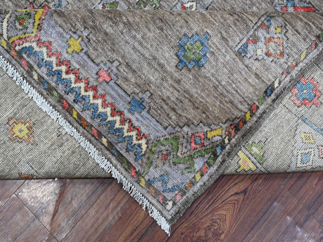 8'2" x 9'8" New Hand Knotted Grey Wool Rectangle Oriental Rug - MOA10288957