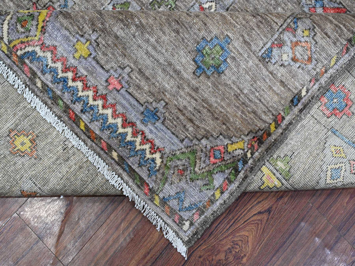 8'2" x 9'8" New Hand Knotted Grey Wool Rectangle Oriental Rug - MOA10288957