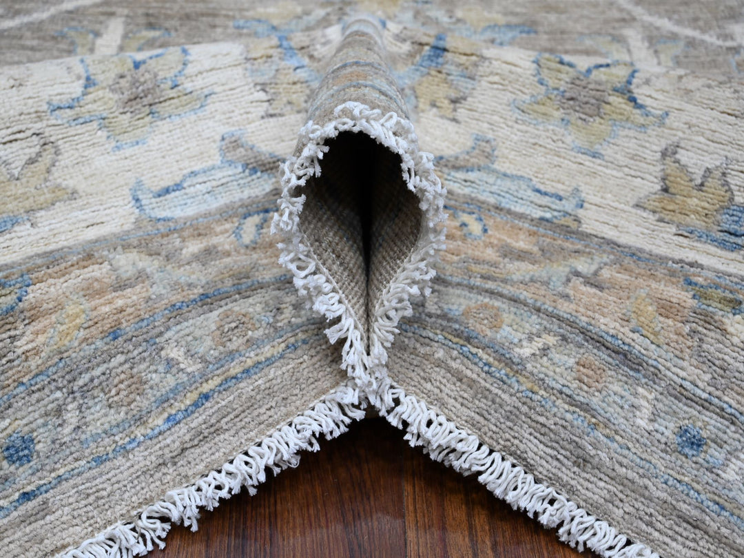9'0" x 11'10" New Hand Knotted Grey Wool Rectangle Oriental Rug - MOA10288958