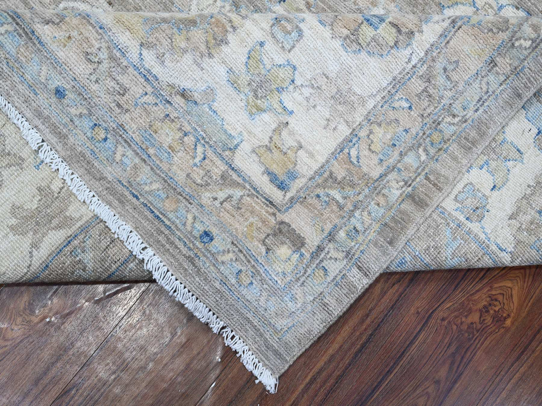 9'0" x 11'10" New Hand Knotted Grey Wool Rectangle Oriental Rug - MOA10288958