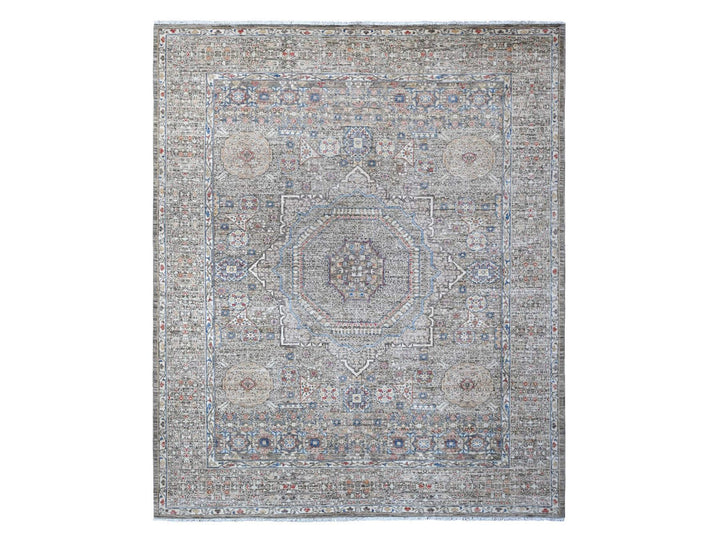 8'3" x 10'0" New Hand Knotted Grey Wool Rectangle Oriental Rug - MOA10288962