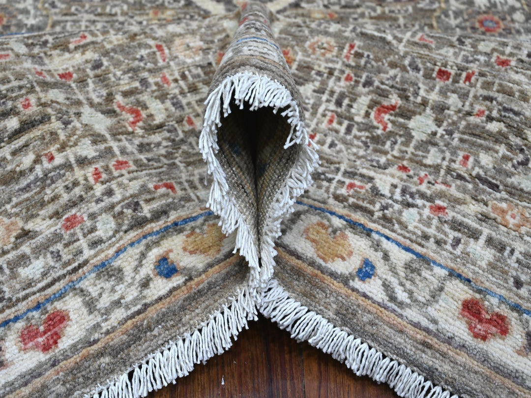 8'3" x 10'0" New Hand Knotted Grey Wool Rectangle Oriental Rug - MOA10288962