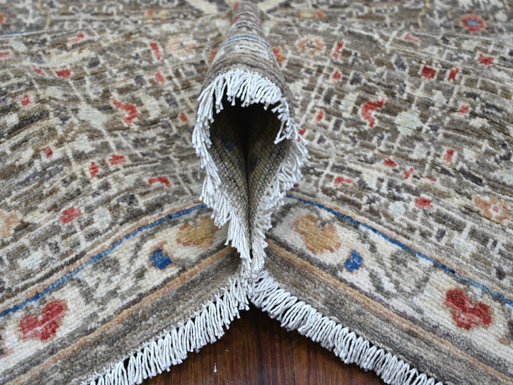 8'3" x 10'0" New Hand Knotted Grey Wool Rectangle Oriental Rug - MOA10288962