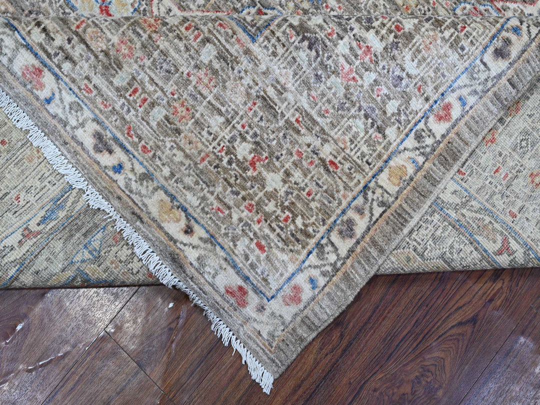 8'3" x 10'0" New Hand Knotted Grey Wool Rectangle Oriental Rug - MOA10288962