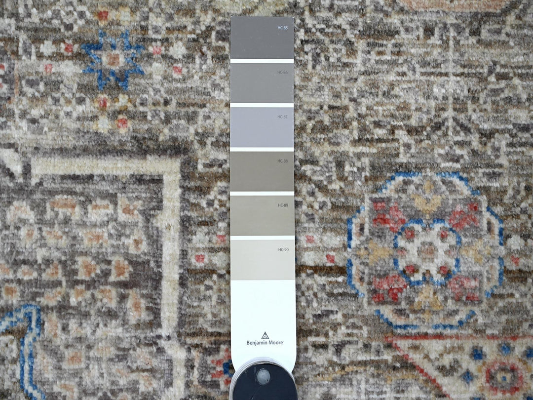 8'3" x 10'0" New Hand Knotted Grey Wool Rectangle Oriental Rug - MOA10288962
