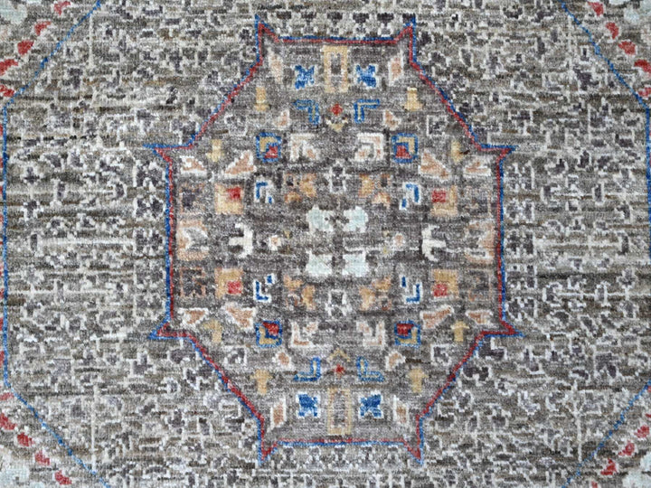 8'3" x 10'0" New Hand Knotted Grey Wool Rectangle Oriental Rug - MOA10288962