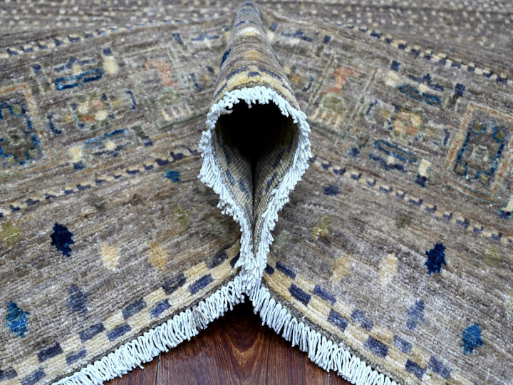9'1" x 11'8" New Hand Knotted Grey Wool Rectangle Oriental Rug - MOA10288975