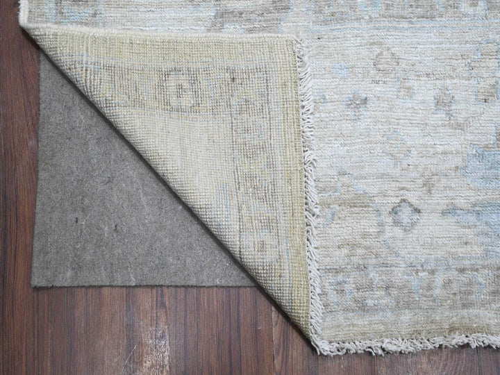 9'0" x 11'9" New Hand Knotted Green Wool Rectangle Oriental Rug - MOA10288978