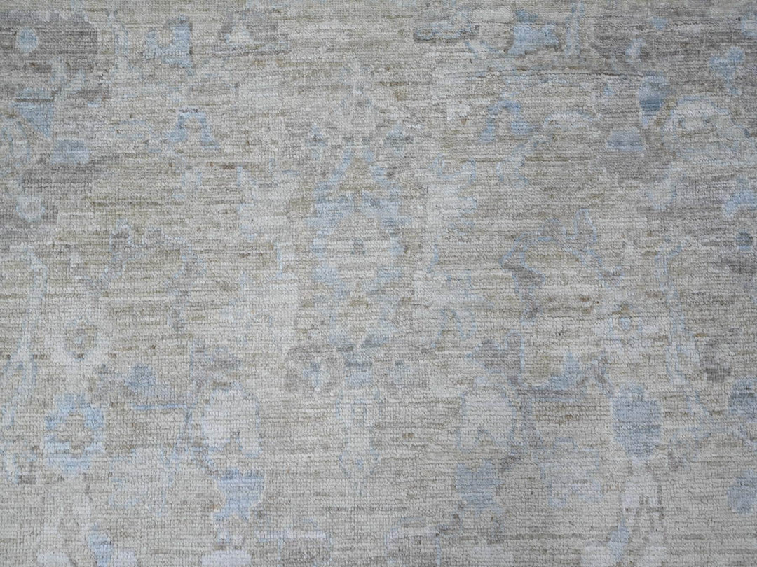 9'0" x 11'9" New Hand Knotted Green Wool Rectangle Oriental Rug - MOA10288978