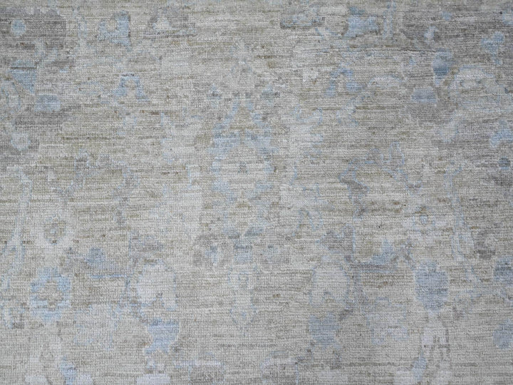 9'0" x 11'9" New Hand Knotted Green Wool Rectangle Oriental Rug - MOA10288978
