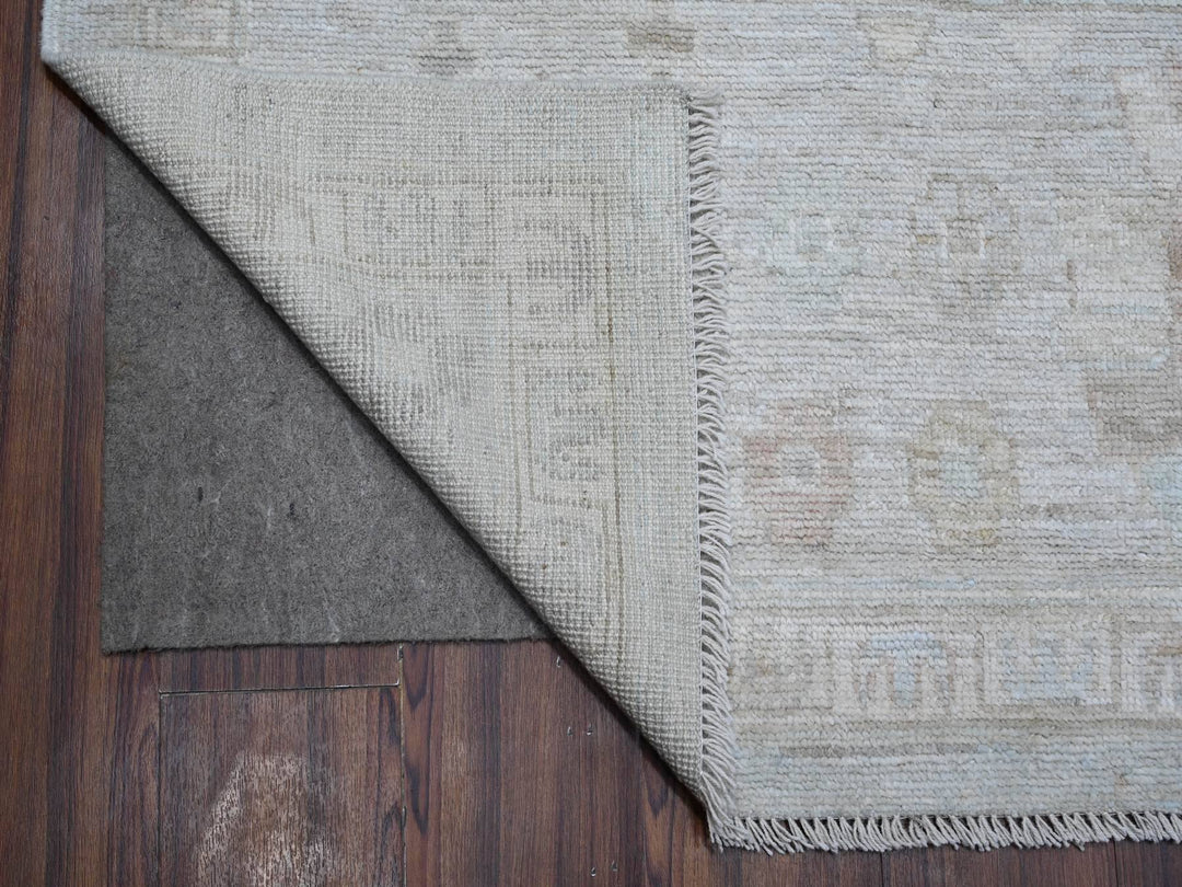 9'0" x 11'10" New Hand Knotted Grey Wool Rectangle Oriental Rug - MOA10288991