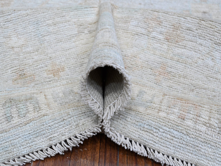 9'0" x 11'10" New Hand Knotted Grey Wool Rectangle Oriental Rug - MOA10288991