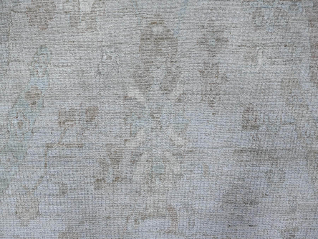 9'0" x 11'10" New Hand Knotted Grey Wool Rectangle Oriental Rug - MOA10288991