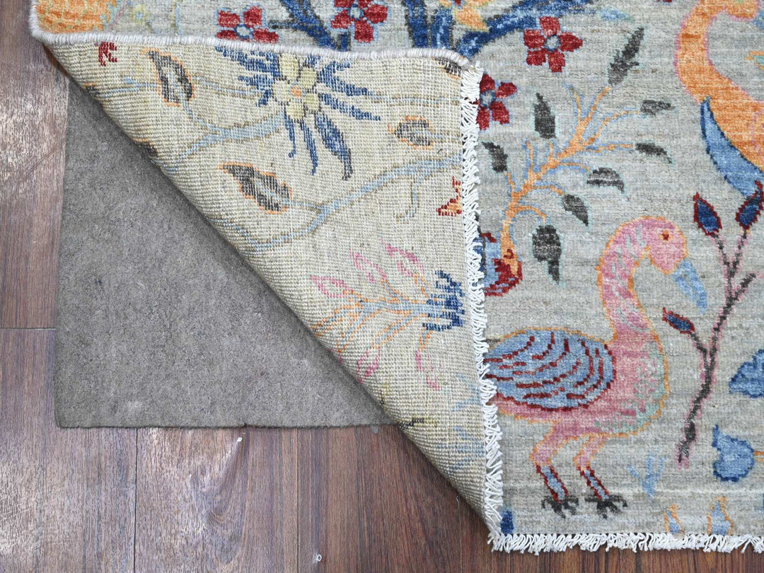 6'0" x 6'1" New Hand Knotted Grey Wool Square Oriental Rug - MOA10288995