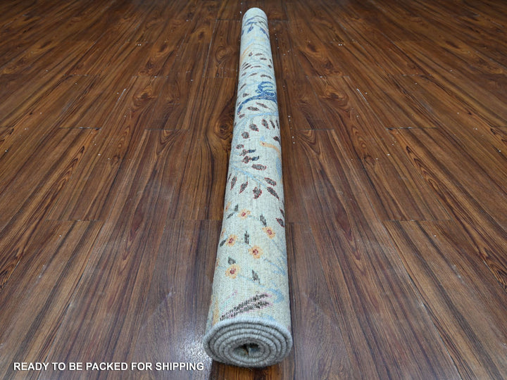 6'0" x 6'1" New Hand Knotted Grey Wool Square Oriental Rug - MOA10288995