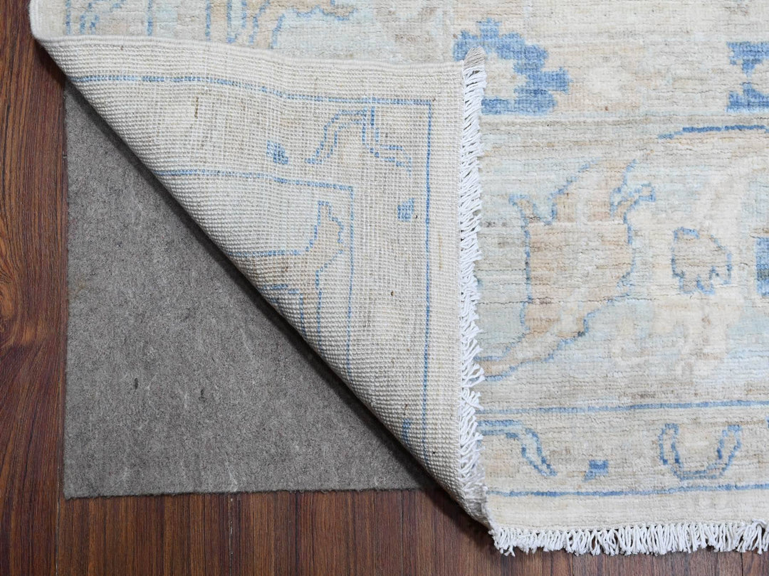 9'10" x 12'4" New Hand Knotted Ivory Wool Rectangle Oriental Rug - MOA10289002