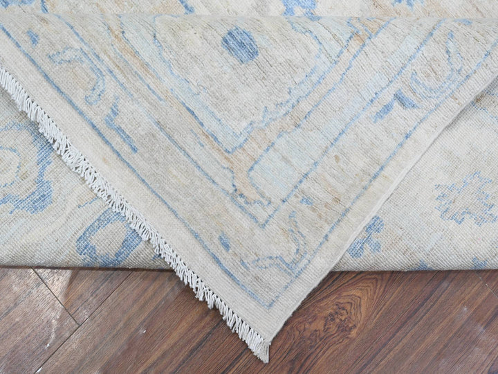 9'10" x 12'4" New Hand Knotted Ivory Wool Rectangle Oriental Rug - MOA10289002