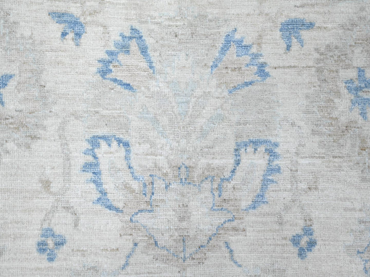 9'10" x 12'4" New Hand Knotted Ivory Wool Rectangle Oriental Rug - MOA10289002