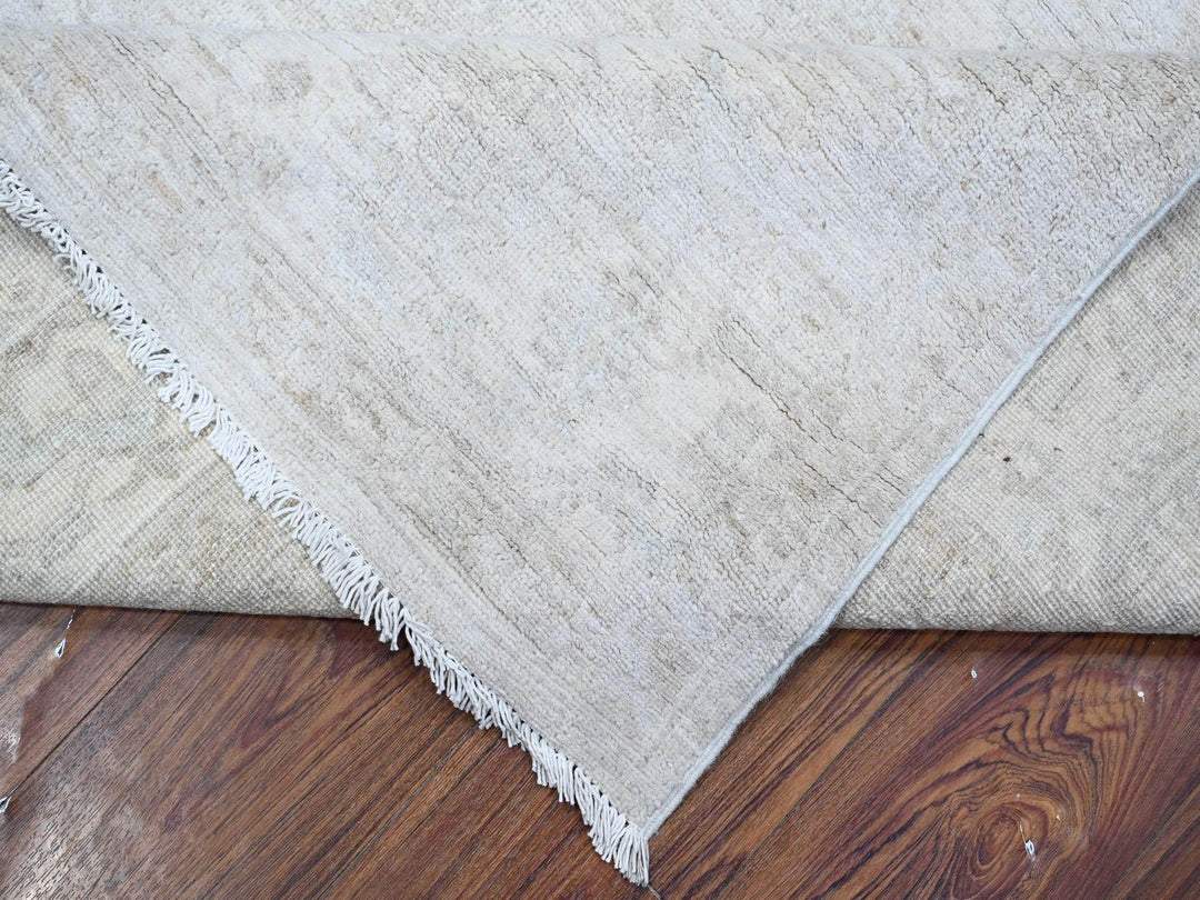 8'1" x 9'9" New Hand Knotted Grey Wool Rectangle Oriental Rug - MOA10289003