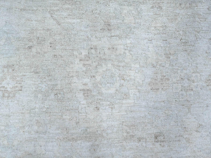 8'1" x 9'9" New Hand Knotted Grey Wool Rectangle Oriental Rug - MOA10289003