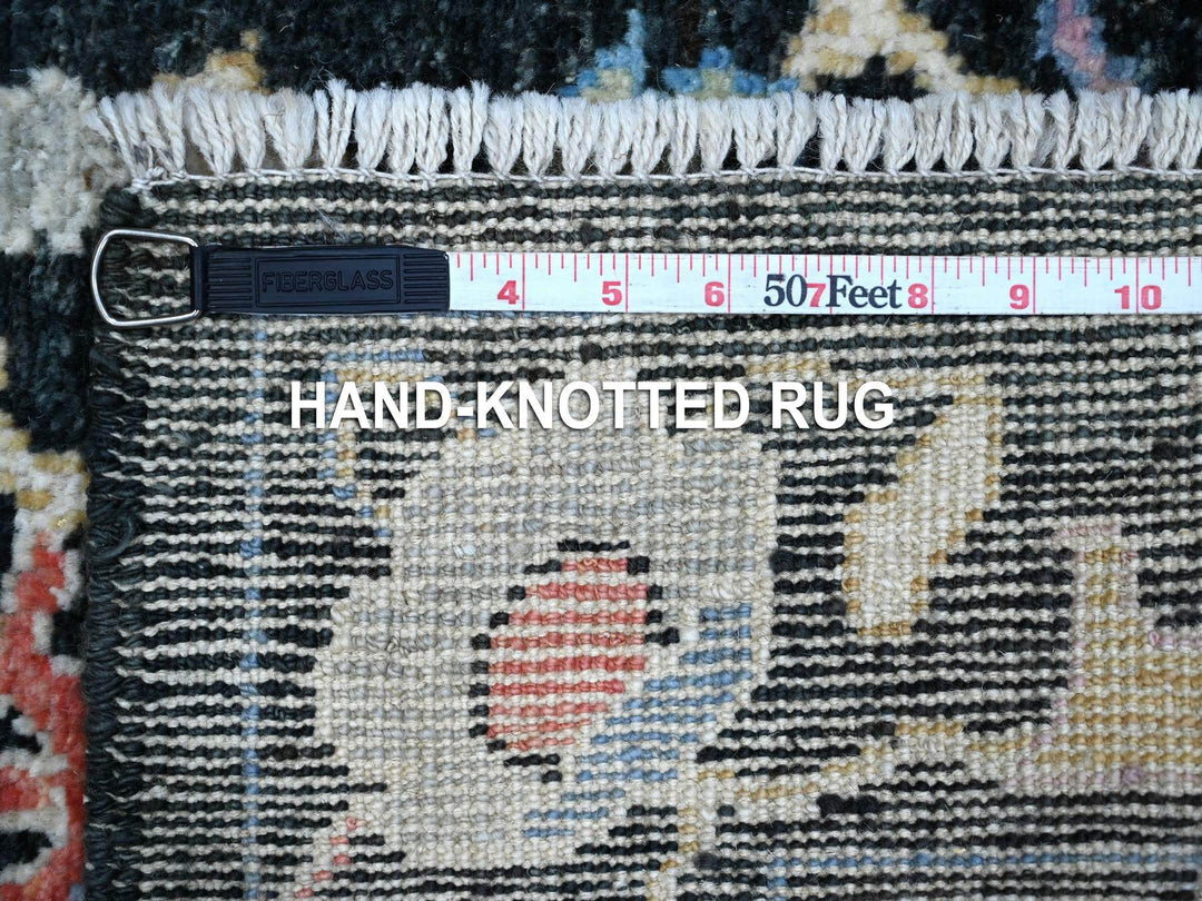 3'2" x 11'5" New Hand Knotted Black Wool Rectangle Oriental Rug - MOA10289011
