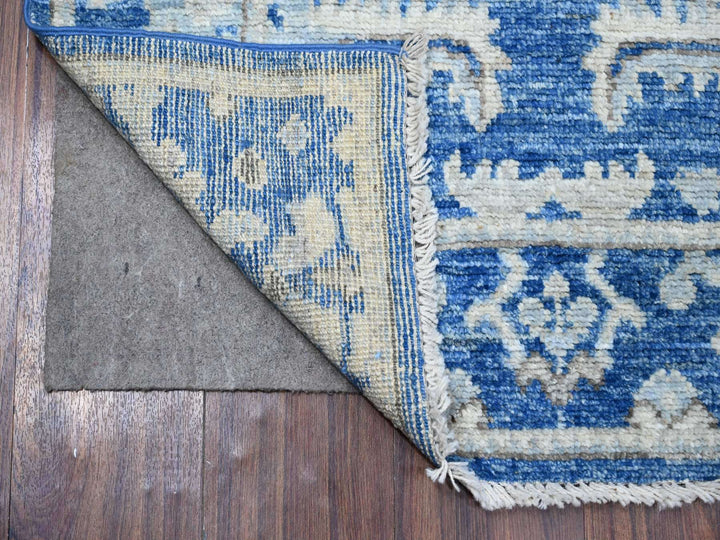 2'10" x 11'9" New Hand Knotted Blue Wool Runner Oriental Rug - MOA10289020