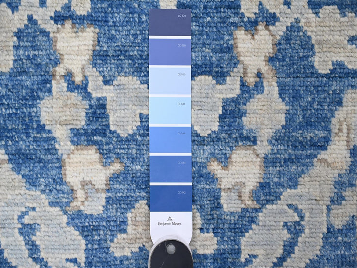 2'10" x 11'9" New Hand Knotted Blue Wool Runner Oriental Rug - MOA10289020