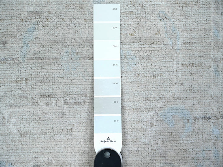 2'9" x 12'1" New Hand Knotted Grey Wool Runner Oriental Rug - MOA10289021