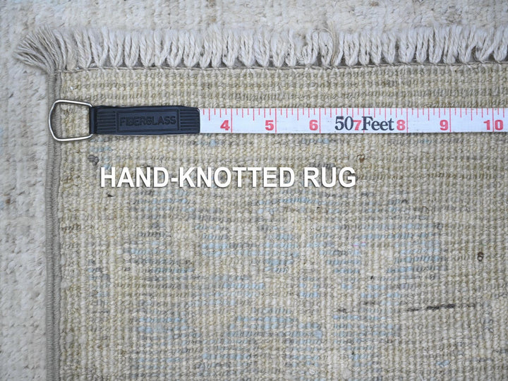 2'9" x 12'1" New Hand Knotted Grey Wool Runner Oriental Rug - MOA10289021