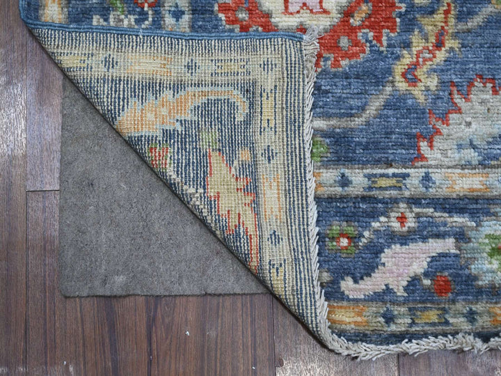 4'1" x 11'9" New Hand Knotted Blue Wool Runner Oriental Rug - MOA10289029