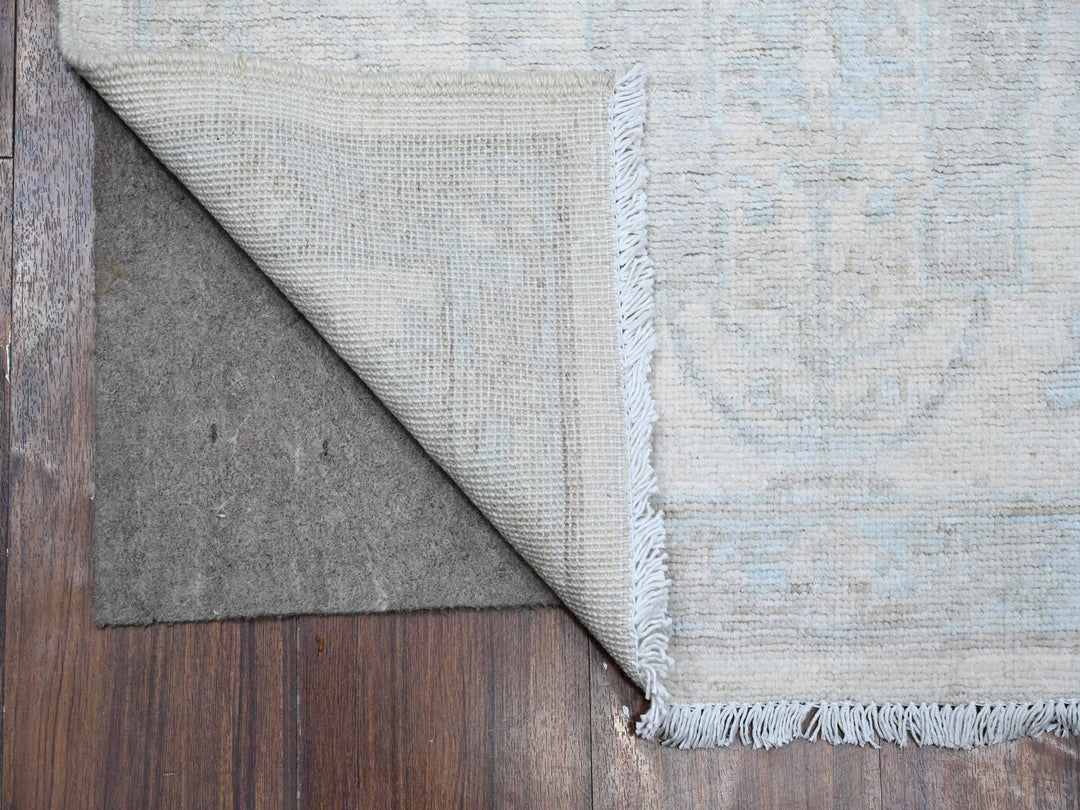2'8" x 11'1" New Hand Knotted Ivory Wool Runner Oriental Rug - MOA10289031
