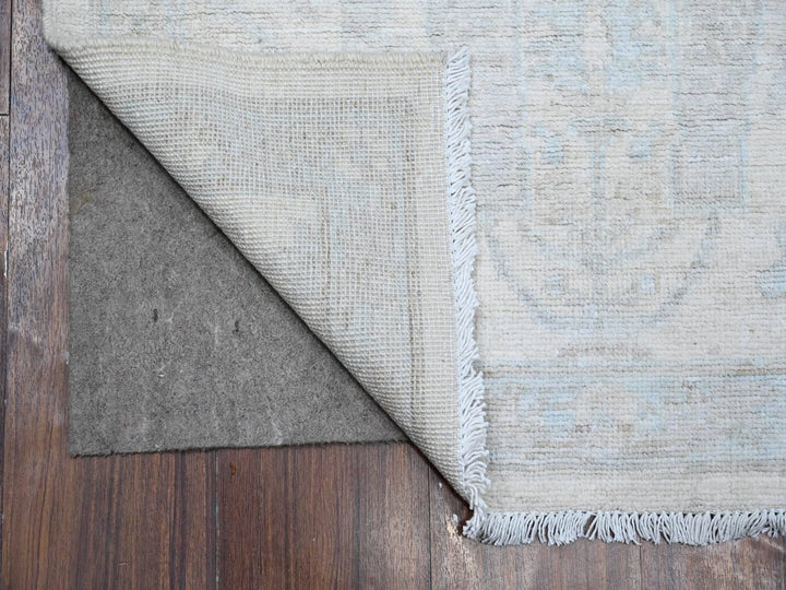2'8" x 11'1" New Hand Knotted Ivory Wool Runner Oriental Rug - MOA10289031