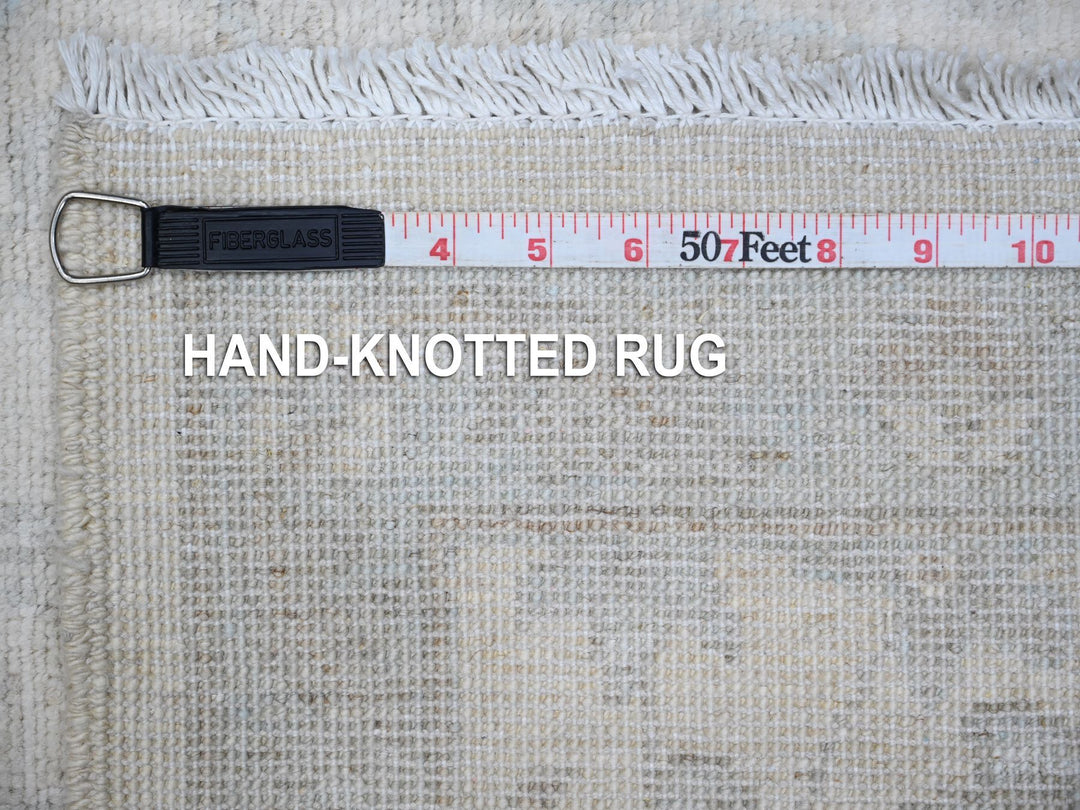 2'8" x 11'1" New Hand Knotted Ivory Wool Runner Oriental Rug - MOA10289031
