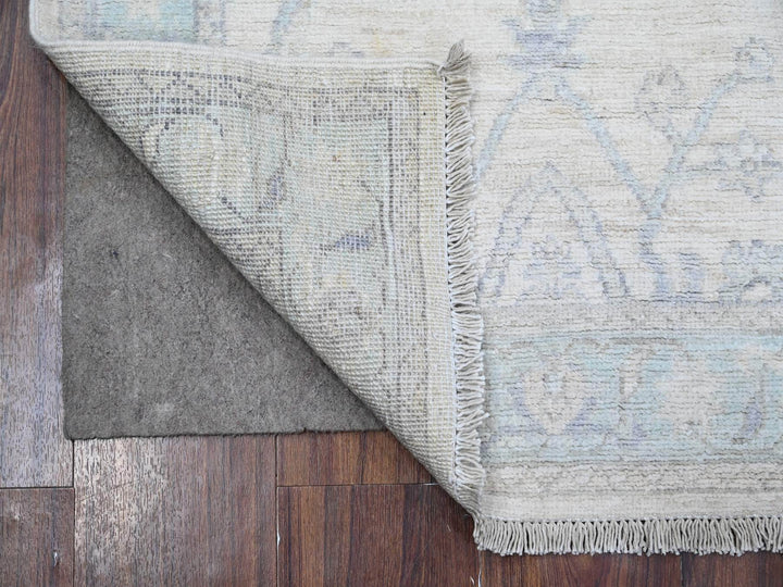 2'7" x 8'2" New Hand Knotted Ivory Wool Runner Oriental Rug - MOA10289032