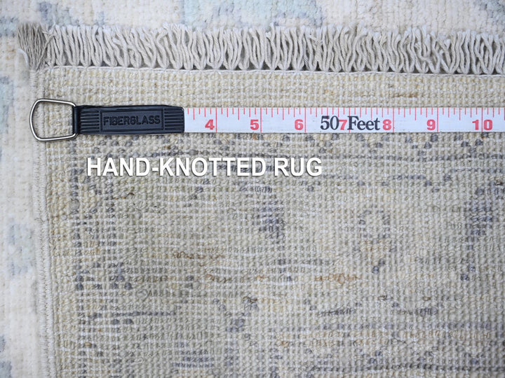 2'7" x 8'2" New Hand Knotted Ivory Wool Runner Oriental Rug - MOA10289032