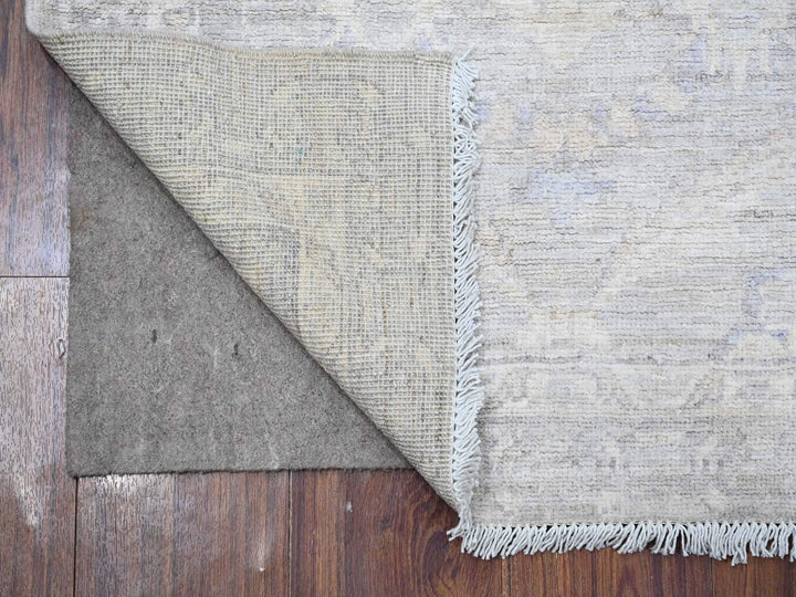 2'6" x 9'10" New Hand Knotted Grey Wool Runner Oriental Rug - MOA10289034