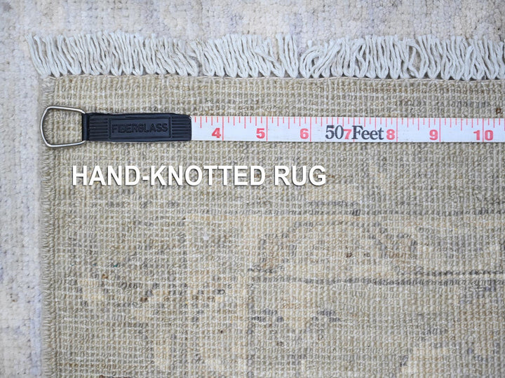 2'6" x 9'10" New Hand Knotted Grey Wool Runner Oriental Rug - MOA10289034