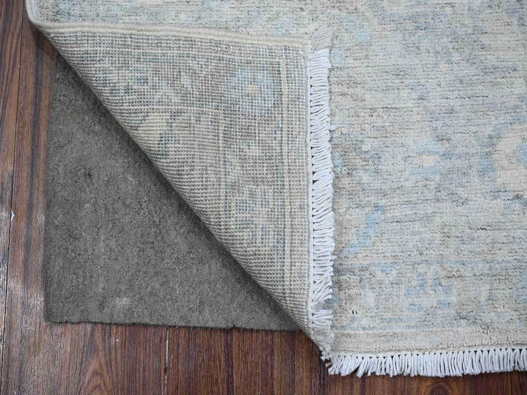 1'9" x 3'0" New Hand Knotted Grey Wool Rectangle Oriental Rug - MOA10289037