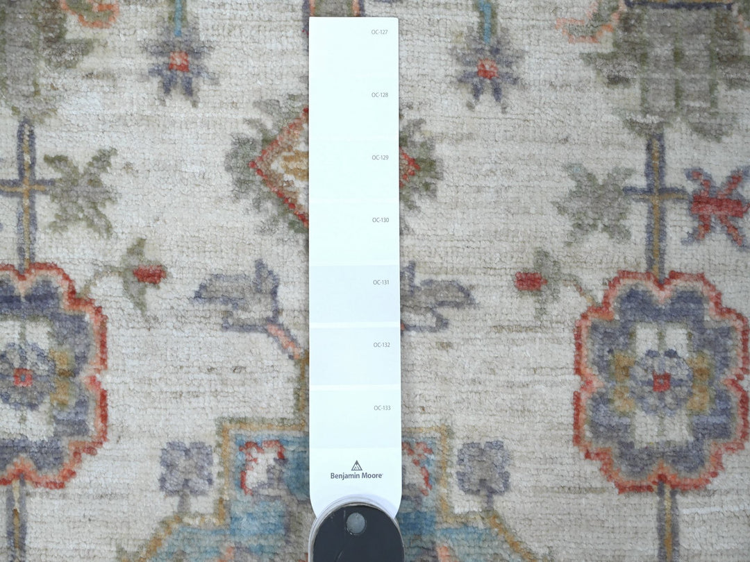 2'11" x 5'1" New Hand Knotted Ivory Wool Rectangle Oriental Rug - MOA10289039