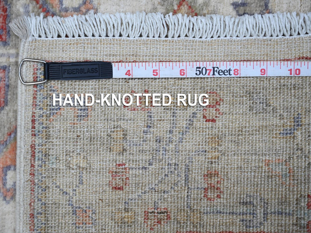 2'11" x 5'1" New Hand Knotted Ivory Wool Rectangle Oriental Rug - MOA10289039