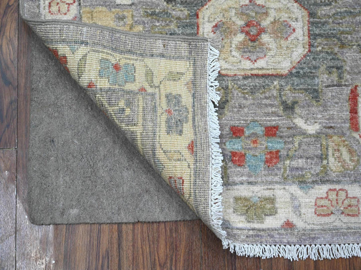 2'6" x 7'10" New Hand Knotted Grey Wool Runner Oriental Rug - MOA10289043