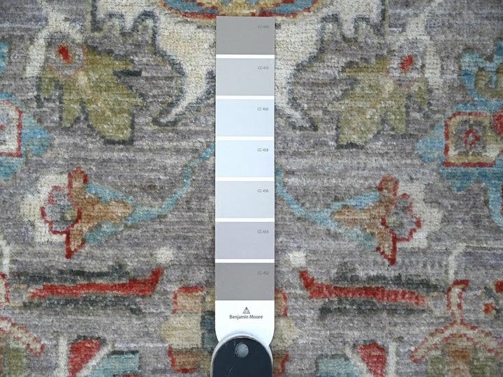 2'6" x 7'10" New Hand Knotted Grey Wool Runner Oriental Rug - MOA10289043