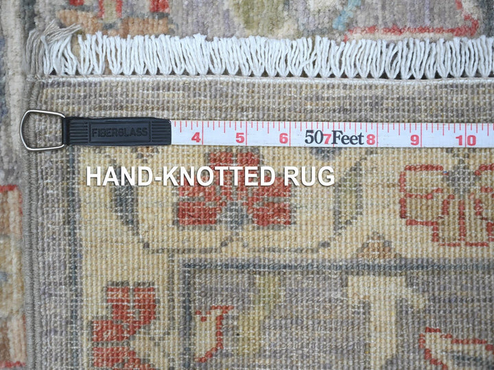 2'6" x 7'10" New Hand Knotted Grey Wool Runner Oriental Rug - MOA10289043