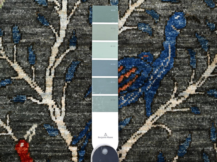 2'7" x 9'9" New Hand Knotted Grey Wool Runner Oriental Rug - MOA10289046