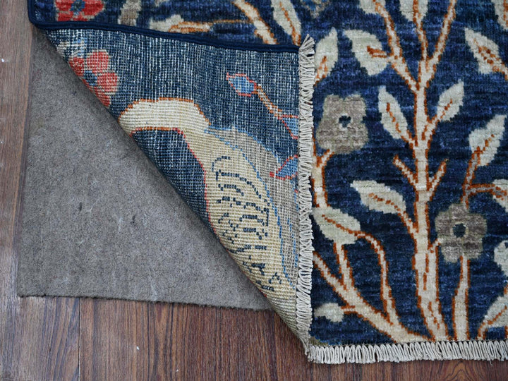 2'4" x 5'10" New Hand Knotted Blue Wool Runner Oriental Rug - MOA10289051
