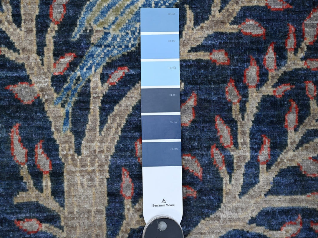 2'4" x 5'10" New Hand Knotted Blue Wool Runner Oriental Rug - MOA10289051