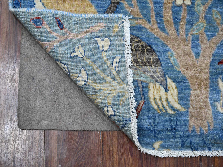 2'6" x 9'9" New Hand Knotted Blue Wool Runner Oriental Rug - MOA10289067